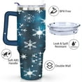thumbnail image 3 of Merry Christmas 40 Oz Tumbler with Handle Stainless Steel Winter Snowflake Travel Mug Modern Thermal Insulated Coffee Mug for Home Office Supplies Camping Outdoor for Mom Wife Teacher Neighbor, 3 of 7