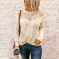 thumbnail image 2 of Fesfesfes Ladies Sweater Round Neck Lace Fashion Sweater Tops for Women Raglan Shoulder Long Sleeve Sweater Plus Size $10, 2 of 7