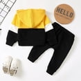 thumbnail image 4 of 18 Months Baby Boys Clothes 24 Months Boys 2PCS Hoodie Outfits Toddler Boys Long Sleeve Patchwork Top Pants Set Black, 4 of 10