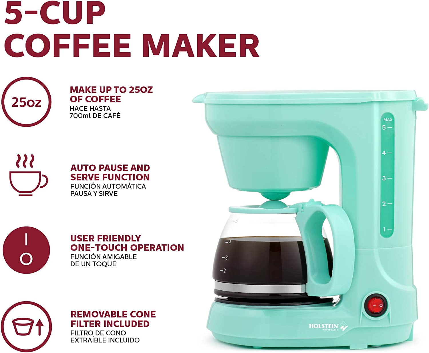 5 Cup Coffee Maker Mint, 1ct - Fry's Food Stores