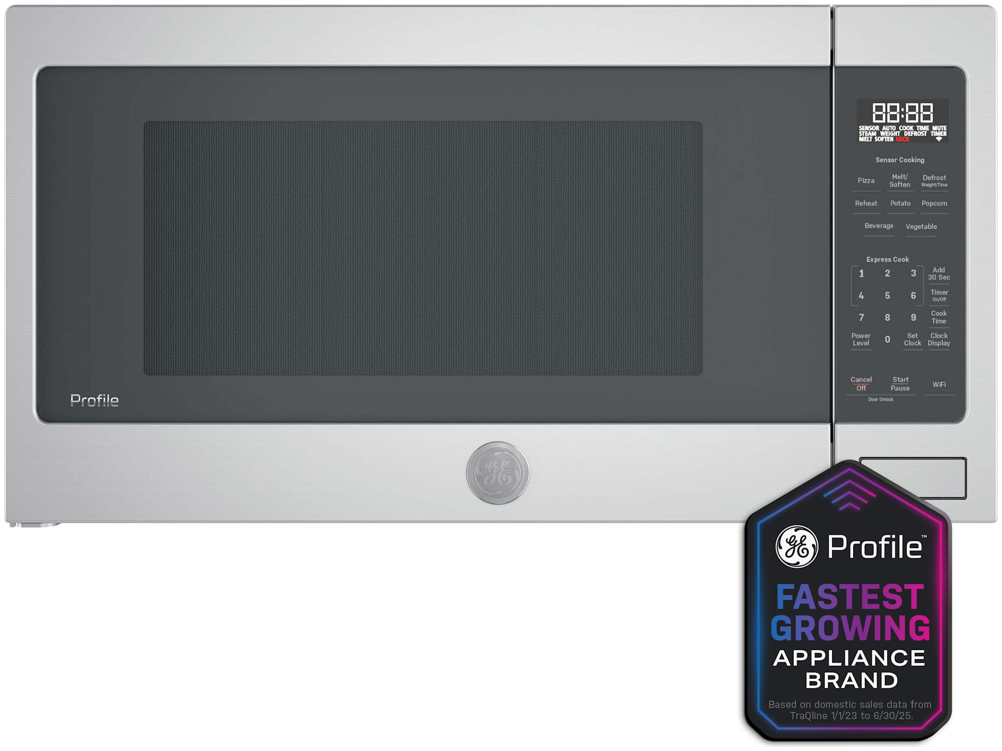 Ge Profile PCST22U1WSS 25" Wide 2.2 Cu. Ft. 1100 Watt Countertop Microwave - Stainless