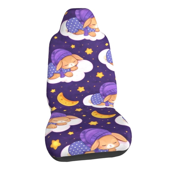 Moonlit Sleeping Bunny Car Seat Covers Stretch Car Seat Protectors Universal Fit