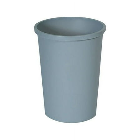 Untouchable Waste Container Round, Plastic, 11 gal, Gray