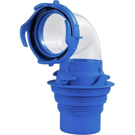 6-in-1 Universal RV Sewer Hose Elbow Kit, 90-Degree Clear Adapter with Threaded Fittings & Odor-Proof Gasket, Fits 4 Standard Dump Station Inlets
