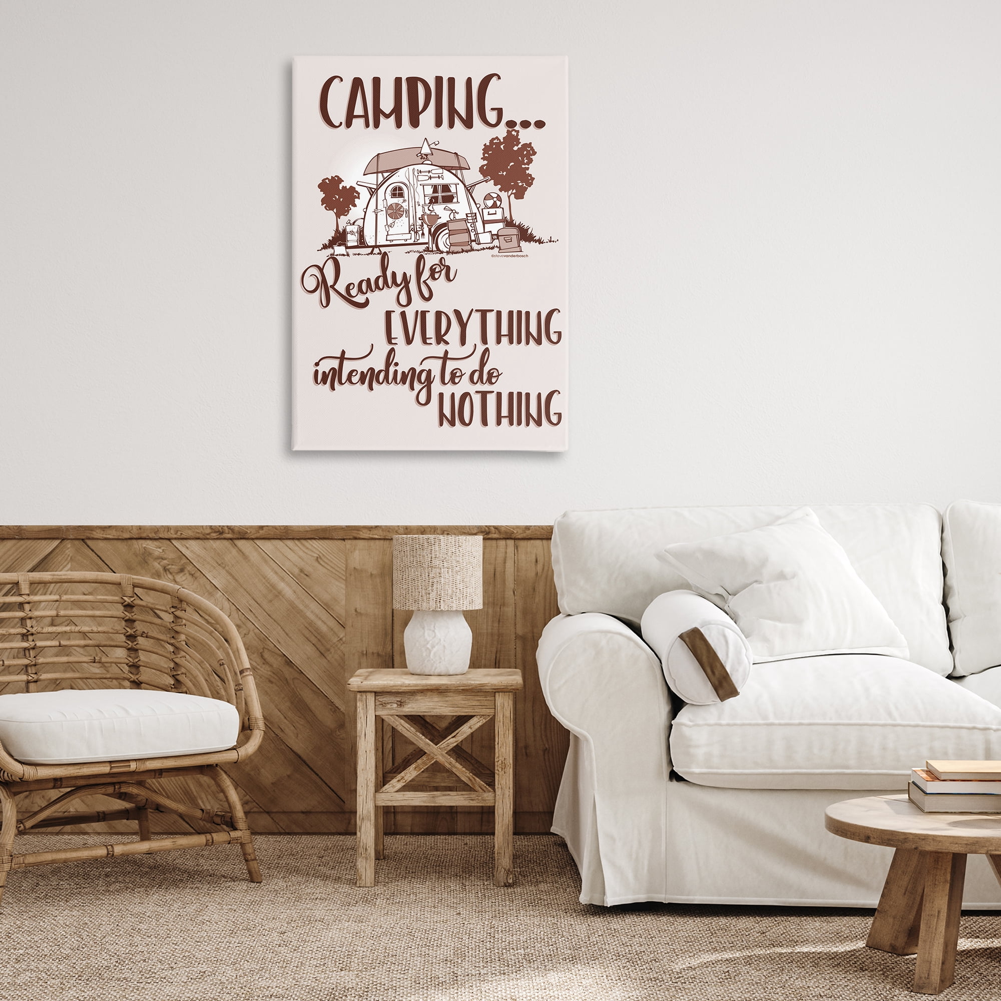 Stupell Industries Everything & Nothing Camping Landscape Painting Gallery Wrapped Canvas Art Print Wall Art, 24 x 36