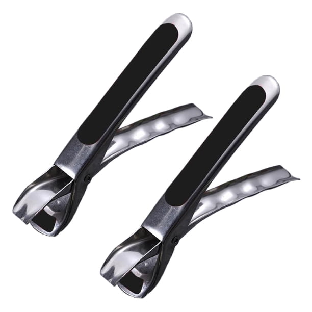 Clip antiescaldaduras de Acero inoxidable Injueey 2 unids/set con almohadilla de silicona Negro