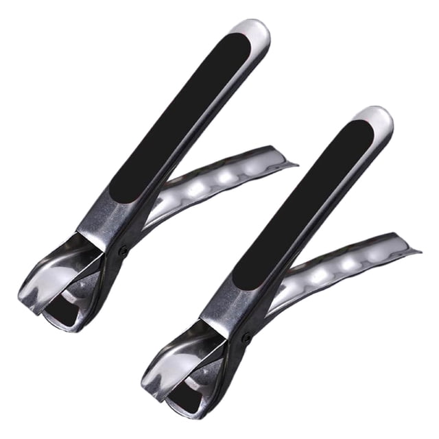 Billuyoard Clip aislado para elevador de platos resistente al calor, 2 piezas, para un Clip para platos seguro y cómodo integrado en resorte Cocina y Comedor Negro Con almohadilla de silicona
