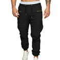 thumbnail image 4 of sususu Sweatpants Men Tall,Men's Outdoor Casual Drawstring Elastic Waist Woven Work Pants for Sports and Daily Wear,Black,L, 4 of 6