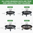 thumbnail image 2 of 1 Pack 20 Inch Black Round Metal Plant Caddy with 360 °   Rotating and Lockable Wheels, Heavy-Duty 300 lb Capacity, 2 of 6