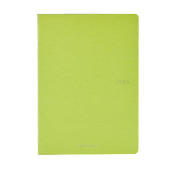 Fabriano EcoQua Original Staple-Bound Notebook, 8.3" x 11.7", A4, Graph, 40 Sheets, Lime