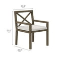 thumbnail image 3 of Modway Northlake 7-Piece Outdoor Patio Teak Wood Dining Set in Weathered Gray White, 3 of 8