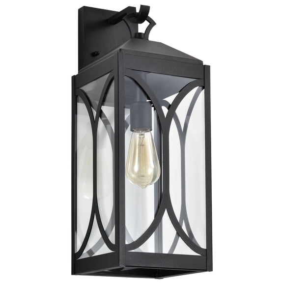 Nuvo Lighting Oaklyn 1 Light Large Wall Lantern Matte Black with Clear Glass
