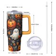 thumbnail image 2 of Halloween Tumbler 30 oz with Handle and Straw Pumpkin Haunted Ghost Tumbler Halloween Party Gifts Insulated Travel Mug, 2 of 5
