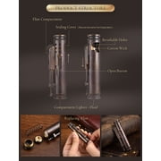 Windproof Classic Trench Brass Kerosene Lighter, Refillable, Grinding Wheel, Automatic Ejection,Seal,Unique,Retro Antique, for Soldier,Thorens Battle Soul