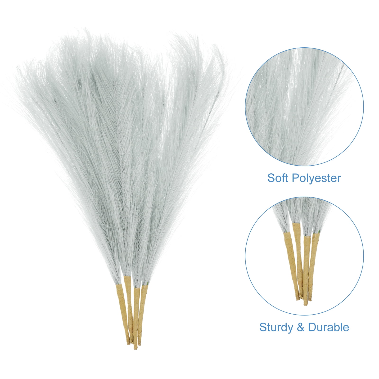 Unique Bargains Durable Faux Pampas Grass Artificial Fake Dried Grass Decor Gray