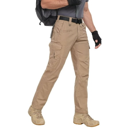 Zoofly Men s Hiking Pants Waterproof Lightweight Ripstop Cargo Pants Outdoor 9 Pockets Hunting Pants Tactical Pants Khaki 34W*34L C29