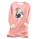 thumbnail image 1 of Mujer Vintage Loungewear Manga larga Lindo Gato Estampado Otoño Fleece SweatershirtTop Fridja  nbo781, 1 of 3
