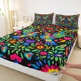 thumbnail image 4 of Erosebridal Rainbow Hummingbird Full Size Sheets,Colorful Plant Flowers Blossom Bed Sheets 4 Pieces, 4 of 6