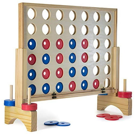 Giant connect 4 game - 4 in A Row Wooden Family Game Indoor/Outdoor Use, in order to win connect the 4 -Travel Bag (Best Star Ocean Game)