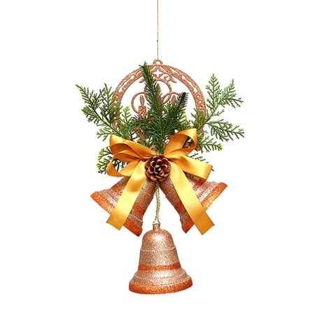 

Sunisery Christmas Bowknot Bell Pendant Pinecone Leaf Decoration Garlands Ornaments Shop Window Props