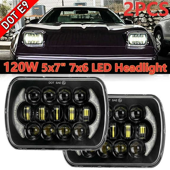 2PCS 5"x7" LED Headlight Hi/Low Beam For Toyota Pickup 1982-1995 Hardbody Truck