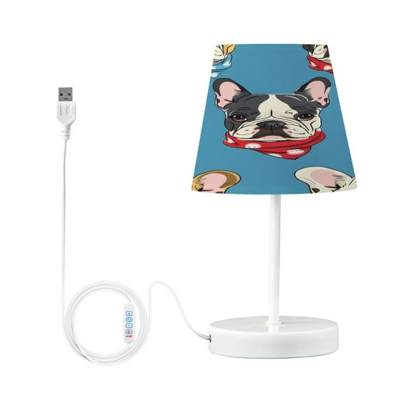 French Bulldog with Scarf Desk Lamp LED Table Nightstand Lamps with 3 Color Temperatures for Home Bedroom Living Room Decor 6x11