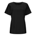 thumbnail image 5 of Gelikeya Women Short Sleeve Nursing Shirts Soft Maternity Tops Double Layer Breastfeeding Blouse Round Neck Pregnancy Clothes Black, Size XL, 5 of 6