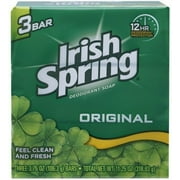 Irish Spring Aloe Bar Deodorant Soap, Feeling Clean & Fresh, 3 ct, 12-Pack