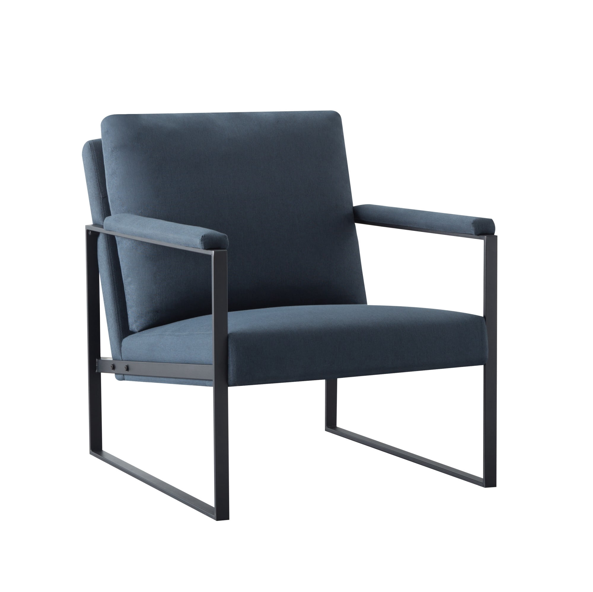 Gewnee 26.8”Metal Frame Accent Armchair,Single Sofa Chair with Scratch-Resistant Foot Pads & Detachable Washable Backrest,Suitable for Study Rooms and Bedrooms.(Blue)
