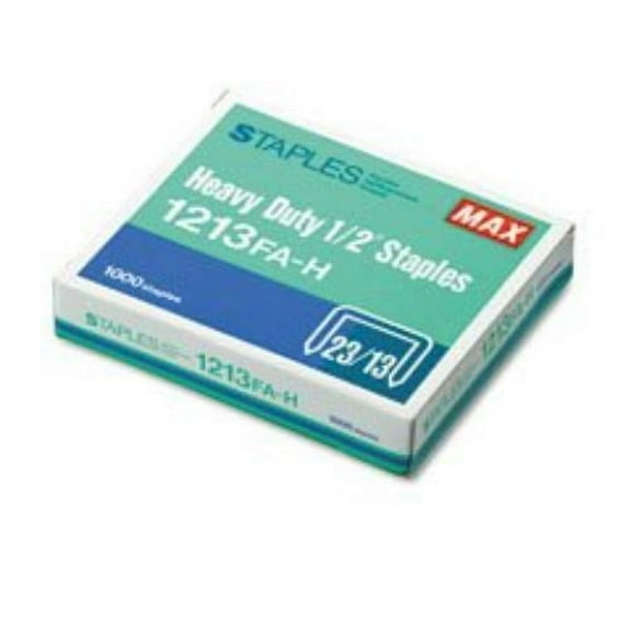Max Usa 1213FAH Max Hd-12f Flat Clinch 1000pk 1/2" Staples