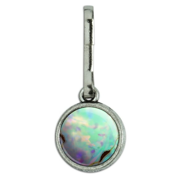 Opal Gemstone Picture (Image Only) Antiqued Charm Clothes Purse Suitcase Backpack Zipper Pull Aid