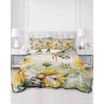 thumbnail image 3 of Sunflower Bee Twin Size Down Alternative Comforter, Lightweight Comforter Quilt Bedding Set with Pillow Shams Vintage Summer Botanical Farmhouse All Seasons Bed Comforter Duvet Insert 68"x86", 3 of 7
