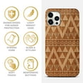 thumbnail image 4 of Case Yard Wooden Case Outside Soft TPU Silicone Slim Fit Shockproof Wood Phone Cover for Girls Boys Men and Women Supports Wireless Charging Triangle Pattern Design case for iPhone-12/12-Pro, 4 of 7