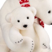 Northlight Sitting Polar Bear Mom and Cub Christmas Figure - 14.5 - White and Red