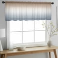 thumbnail image 2 of Brown Grey Ombre Valance Curtains for Kitchen/Living Room/Bathroom/Bedroom Window, Rod Pocket Small Topper Half Short Window Curtains Voile Sheer Scarf, Modern Abstract Art Aesthetics 60"x18", 2 of 8