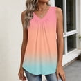 thumbnail image 5 of Qwertyu Womens Tank Tops V Neck Ruched Cute Summer Tops Loose Fit Casual Sleeveless Beach Vacation Clothes for Woman 2026 Pink L, 5 of 6