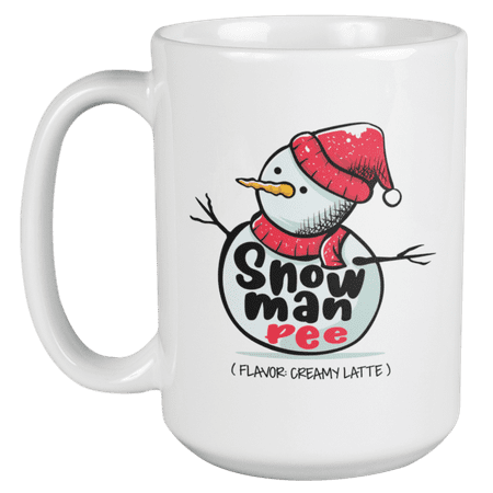 

Snowman Pee Funny Christmas Coffee & Tea Mug Cup or Stuff for Kitchen (15oz)
