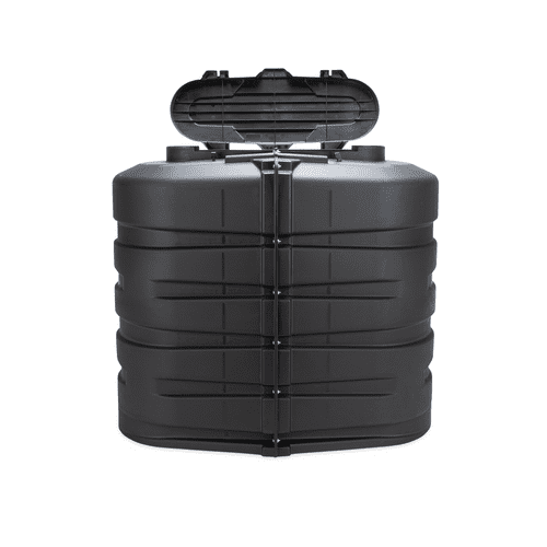 Camco Camper/RV Propane Tank Cover | Features Hinged Top Panel & Custom Molded Design | Fits (2) 30lb Tanks | Protects Propane Tanks during Travel, Camping, RV Storage and Organization | Black (50514)