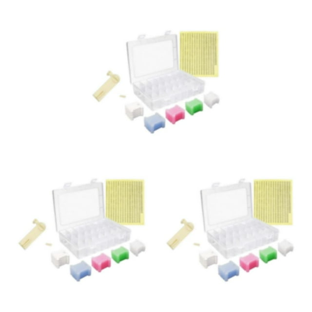 Youkk Easy Organization DIY Fashion Stitch Embroidery Kit 2436 Grids And Large Capacity Double Buckles Box+Winder+300Bobbin 3Set