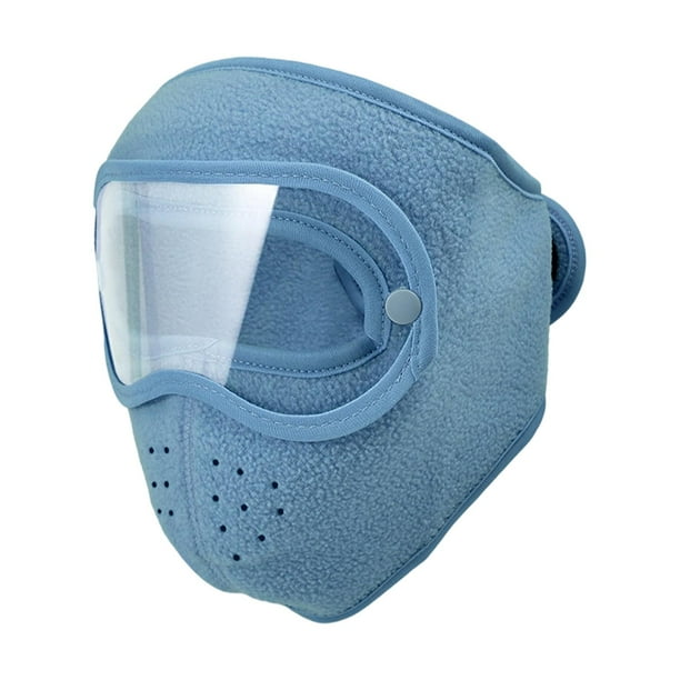 Máscara de esquí cómoda, reutilizable, resistente al frío, máscara facial completa para hombres y mujeres que corren Azul