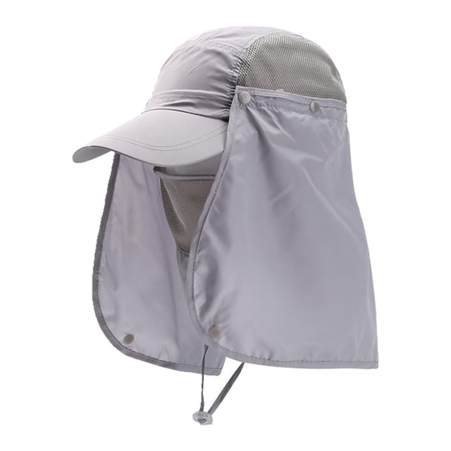 Gorra de beisbol con solapa para el cuello Sunnimix Protección solar a prueba de polvo Gris claro