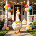 thumbnail image 5 of Porch Goose Birthday Hat and Bib Set for 23 Inch Goose Statue, Birthday Party Goose Outfit Decoration, Lawn Goose Accessories for Garden Porch Patio Yard Celebration Display, 5 of 6