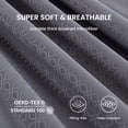 thumbnail image 2 of Sleep Zone Luxury Embossed Full Bed Sheets Set for Kids, Four-Leaf Clover Pattern Sheet & Pillowcase Sets 4 Piece - Super Soft, Wrinkle Free, Fade Resistant, Deep Pocket 16" (Grey, Full), 2 of 8