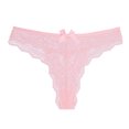 thumbnail image 5 of Gibobby Calzoncillos Talle Bajo Dama Tanga de encaje para mujer, patrón de , ropa interior cómoda transpirable(Rosa， M), 5 of 5