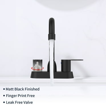 Matte Black 2-Handle Bathroom Sink Faucet - Centerset Design for RVs, Easy Installation, Durable Metal Construction