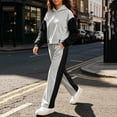 thumbnail image 6 of StSilkitty Kids 2 Piece Outfits Set Color Block Long Sleeve Hooded Sweatshirt and Jogger Sweatpants Sweatsuit Sets, 6 of 8