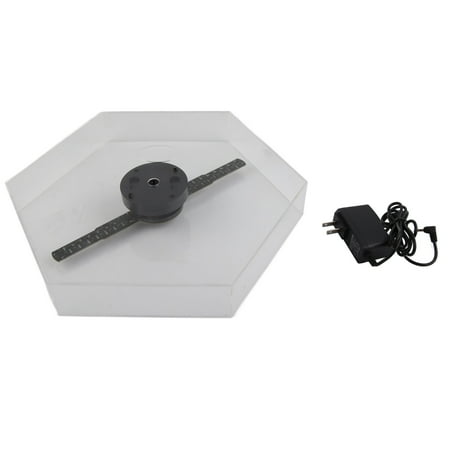 

Holographic Advertising Machine 3D Naked Eye LED Fan with Hexagonal Protective Cover for Store Holiday Events DisplayUS Plug