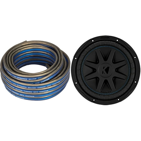 Kicker 50CVX102 10" CompVX 2 Ohm Subwoofer & 46KW1620 16AWG 20ft Speaker Wire