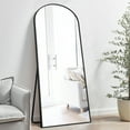 thumbnail image 3 of 71" x 28" Aluminum Alloy Framed Mirror Full Length Rectangular Body Dressing Mirror with Stand Black, 3 of 7