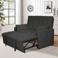 thumbnail image 6 of Modern Simple Fabric 61-inch Sofa Bed with Reinforced Iron Frame and Storage Pockets, 6 of 9